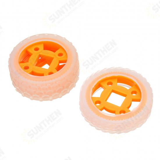 47*12mm/47*21mm 64T Transparent Tire Orange Rubber Wheel for Smart Robot Chassis Car