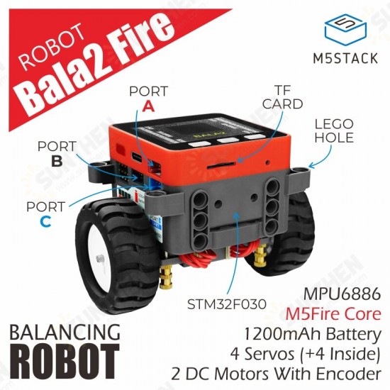 BALA2 Fire Self-balancing Robot Kit BALA2Fire Smart Balance Car