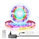 BW-LT31 5M/10M Built-in IC Smart Wi-Fi RGB Magic LED Strip Light+40Keys IR Remote Control for Alexa Google Assistant Christmas Decor Clearance Lights