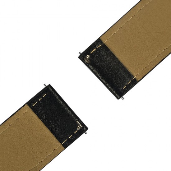 22mm Red Thread Single Leather Strap Watch Band for HuWatch GT Active Elegant