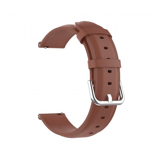 22mm Universal Watch Band Round Tail Leather Watch Strap for HuWatch GT2 Pro/ GTS/ BW-HL3/ LS05
