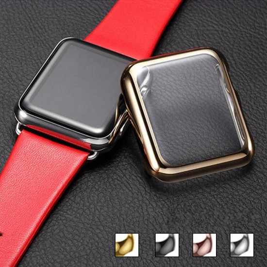 38/42mm Plating PC Front Case Screen Protector Cover for Apple Watch Series 3