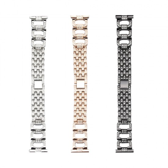 20/22mm Width Fashion Luxury Diamond Stainless Steel Watch Band Strap Replacement for Samsung Galaxy Watch 42/ 46mm S2/ S3 Active2