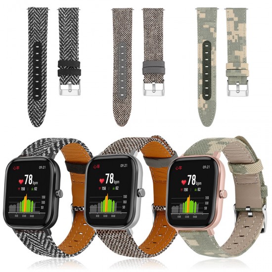 20mm Universal Nylon Camouflage Canvas Watch Band for Amazfit GTS Samsung Galaxy 42/46/Active