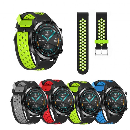 22MM Colorful Silicone Watch Band For HuWatch GT 2 46MM Version