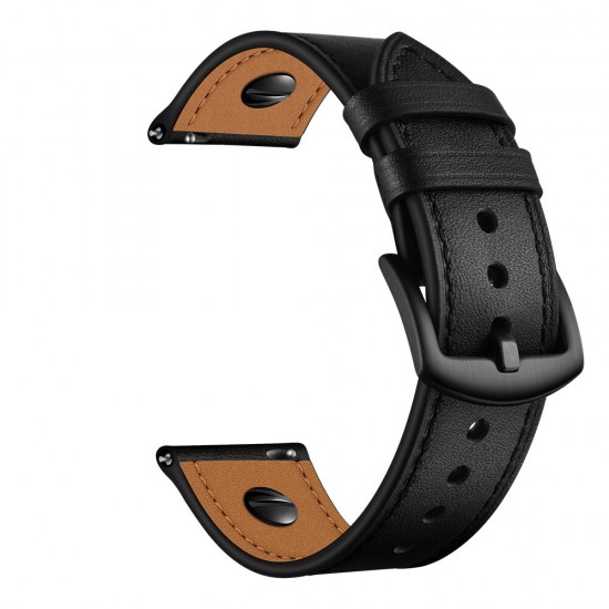 22mm First Layer Leather Replacement Strap Smart Watch Band For Samsung Galaxy Watch 46MM