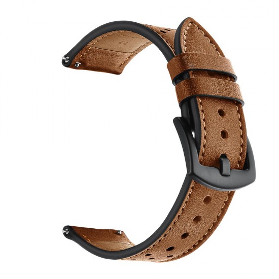 22mm Replacement Genuine Leather Ventilation Hole Watch Band Strap for HuGT Smart Watch