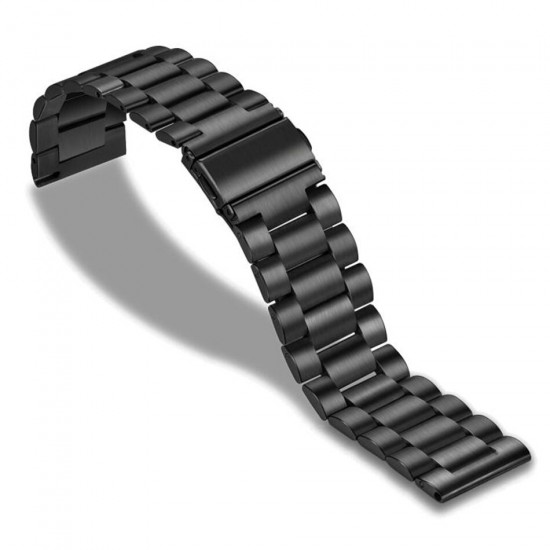 22mm Three Beads Solid Stainless Steel Watch Band for HuGT Smart Watch