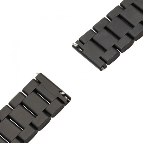 22mm Three Beads Solid Stainless Steel Watch Band for HuGT Smart Watch