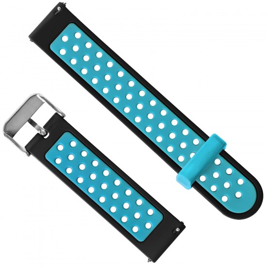 22mm Two-color Breathable Pin Buckle Silicone Smart Watch Band Replacement Strap For Xiaomi Solar Non-original