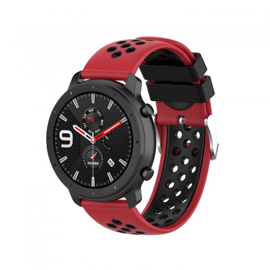 22mm Two-color Buckle Strap Stoma Silicone Replacement Strap For Amazfit GTR 47MM