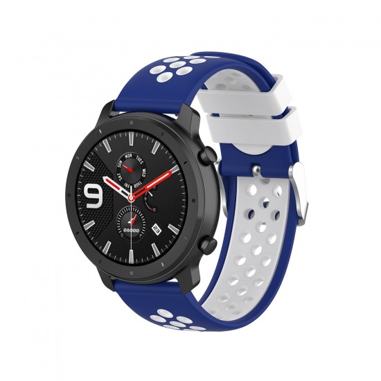 22mm Two-color Buckle Strap Stoma Silicone Replacement Strap For Amazfit GTR 47MM