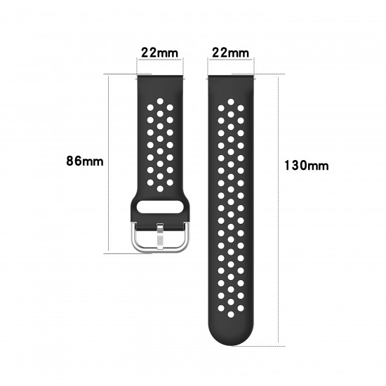 22mm Universal Pure Color Watch Band Silicone Watch Strap Replacement for Solar / HuWatch GT / Xiaomi Watch Color Non-original