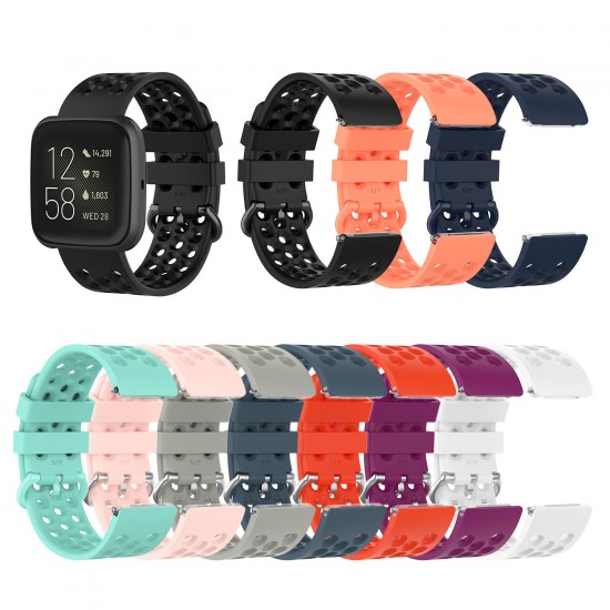 23mm Watch Band Strap for Fitbit Versa 2 With Head Grain Fit Seamless Sports Smart Watch