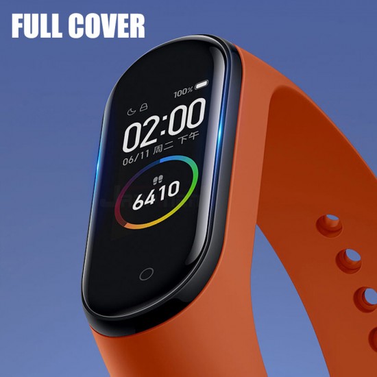 2PCS Anti-Scratch PMMA + PET 3D Arc Edge Full Coverage Watch Screen Protector Film for Xiaomi Mi band 5 Bracelet