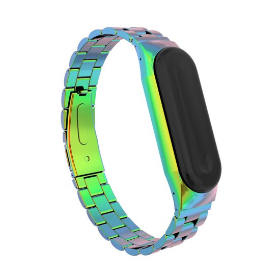 Anti-lost Watch Band Stainless Steel Fold Buckle Bracelet for Xiaomi Mi Band3 Non-original