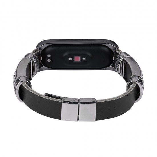 Buckle Metal Shell Retro Double Button Butterfly Clasp Strap Smart Watch Band For Xiaomi Mi Band 5 Non-original