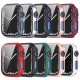 Colorful Shockproof Anti-Scratch PC + HD Clear Tempered Glass Full Cover Watch Case Cover for Apple Watch S7 41mm/ 45mm