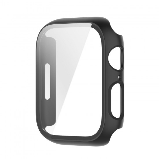 Colorful Shockproof Anti-Scratch PC + HD Clear Tempered Glass Full Cover Watch Case Cover for Apple Watch S7 41mm/ 45mm