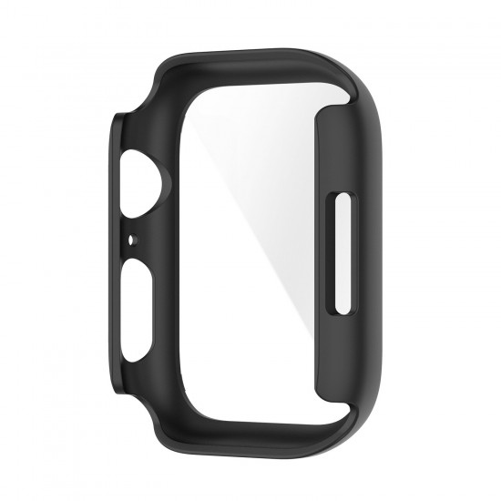 Colorful Shockproof Anti-Scratch PC + HD Clear Tempered Glass Full Cover Watch Case Cover for Apple Watch S7 41mm/ 45mm