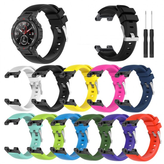 Comfortable Breathable Sweatproof Soft Silicone Watch Band Strap Replacement for Amazfit T-Rex/ T-Rex Pro