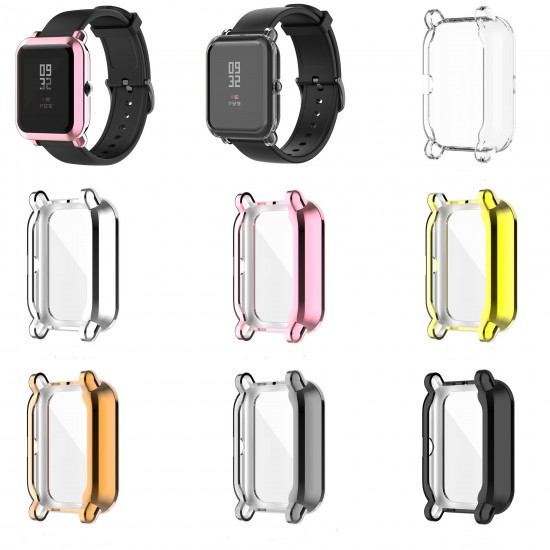 Electroplating All-inclusive TPU Watch Case Cover Watch Protector for Amazfit bip/bip lite