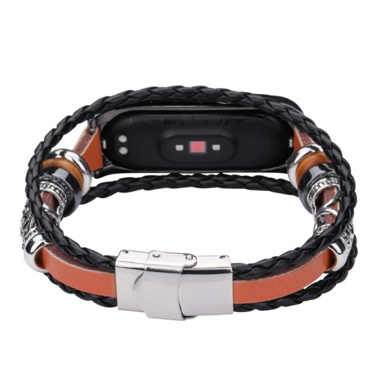 Ethnic Multi-Layer Beads Bracelet DIY Adjustable Length Watch Band Strap Replacement for Xiaomi Mi Band 6 / Mi Band 5 Non-Original