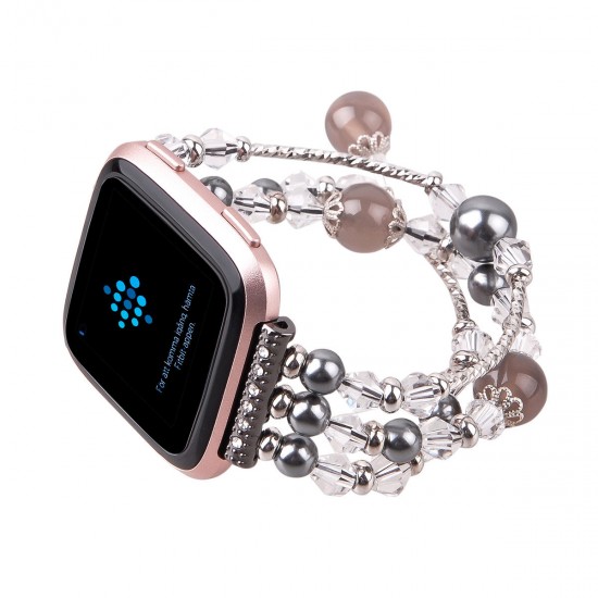 Fashion Large and Small Size Sports Beaded Smart Bracelet Watch Band For Fitbit Versa