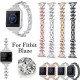 Fashionable Replacement Stainless Steel Crystal Chain Watch Band for Fitbit Smart Watch