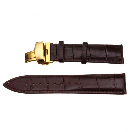 Genuine Leather 22MM 24MM Watch Band Kit Butterfly Buckle Deployment Clasp Strap