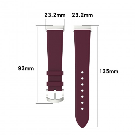 Genuine Leather Pure Color Watch Band Replacement Watch Strap for Fitbit Versa 3 Sense Watch