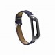 Leather Strap with Metal Frame Replacement Wristband for Xiaomi Mi Band 3 Smart Bracelet Non-original