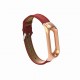 Leather Strap with Metal Frame Replacement Wristband for Xiaomi Mi Band 3 Smart Bracelet Non-original