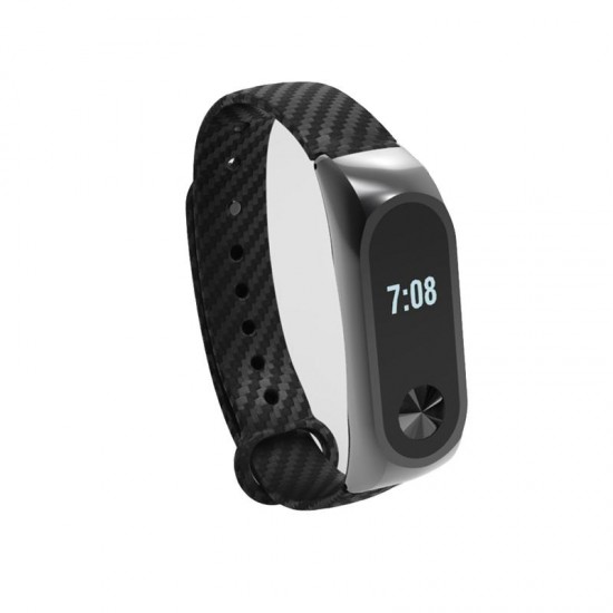 Metal Carbon Fiber Replacement Wrist Strap Wristband Bracelet for Xiaomi Miband 2