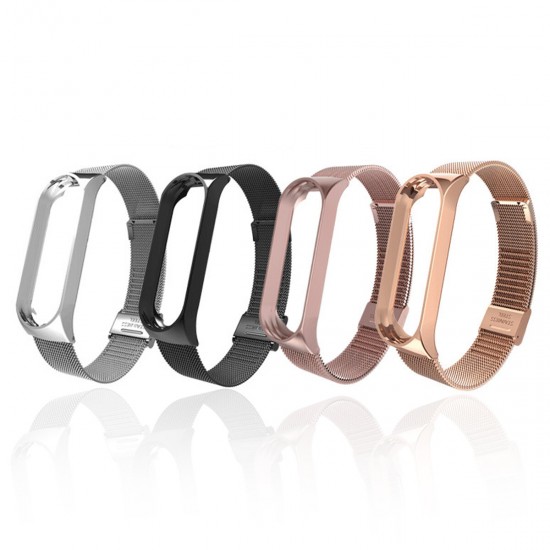 Stainless Steel Replacement Watch Band Metal Buckle for Xiaomi Mi Band 4 Smart Watch