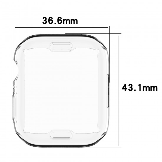 Plating Shockproof Anti-Scratch Soft TPU + HD Clear Tempered Glass Full Cover Watch Case Cover for Apple Watch S7 41mm/ 45mm