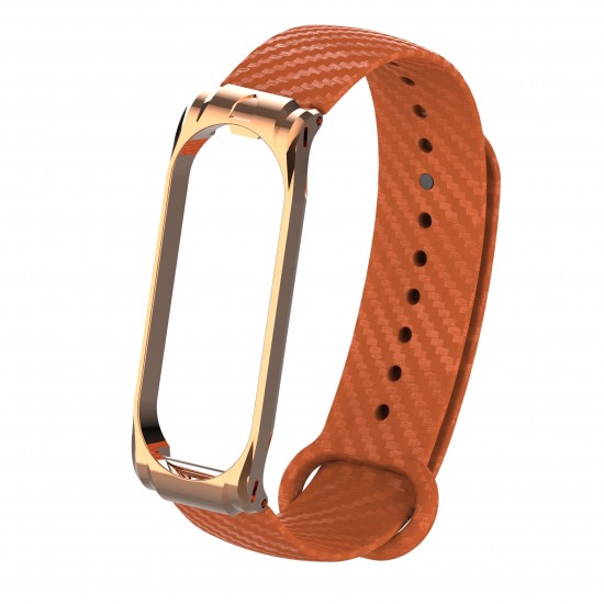 Replacement Carbon Fiber Decoration TPU Watch Band for Xiaomi Mi Band 4 Smart Watch Non-original