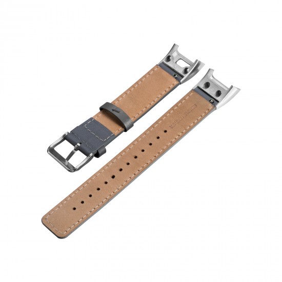 Retro Metal Buckle Leather Strap Smart Watch Band For Garmin Vivosmart HR