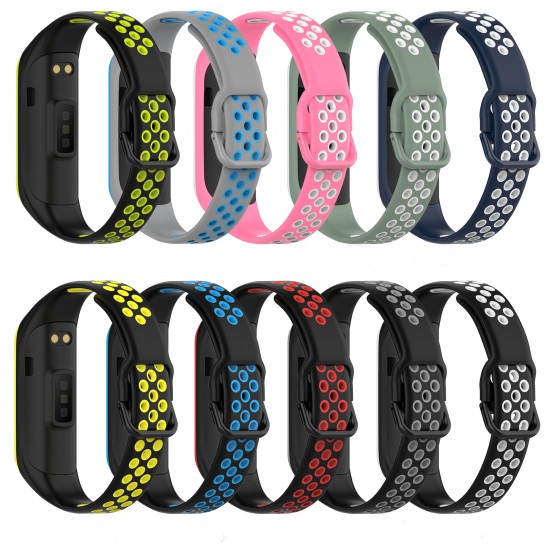 Rubber Two-color Replacement Strap Smart Watch Band For Samsung Galaxy Fit 2