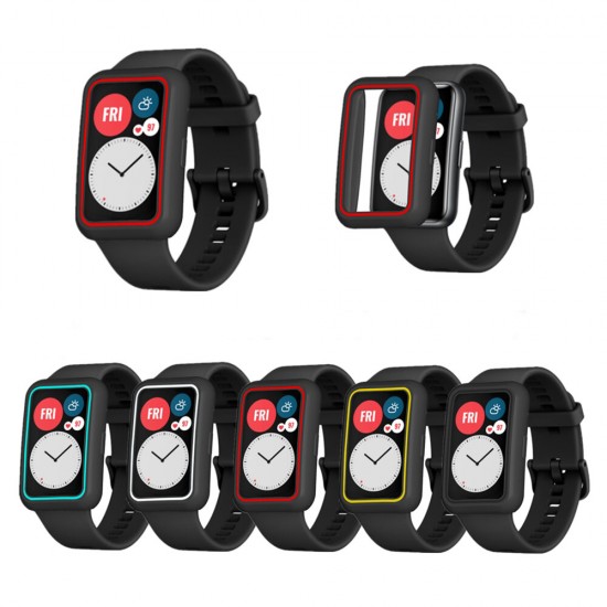 Soft TPU Two-color Half-pack Watch Case Cover Watch Protector for HuWatch Fit