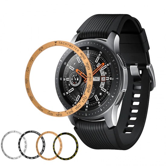 Time / Speed Tachymeter Scale Metal Outer Edge Cover Watch Bezel Ring Dial for Samsung Galaxy Watch 42mm