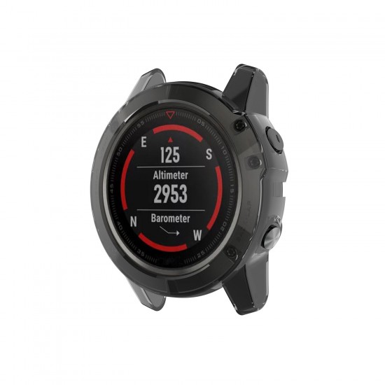 Translucent Non-Yellow Soft TPU Shockproof Watch Case Cover for Garmin Fenix 5X