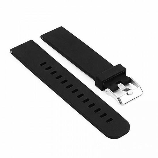 Universal 22mm Replacement Silicone Stainless Steel Buckle Watch Band Strap for HuWatch GT Smart Watch