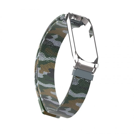 Camouflage Metal Watch Band Watch Strap Replacement for Xiaomi Miband 4 Non-original