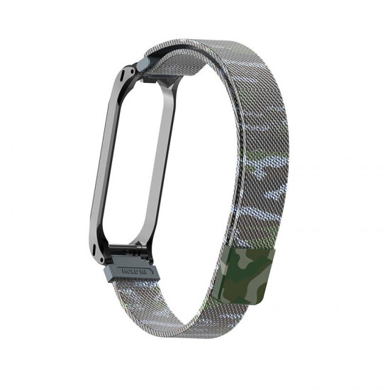 Camouflage Metal Watch Band Watch Strap Replacement for Xiaomi Miband 4 Non-original