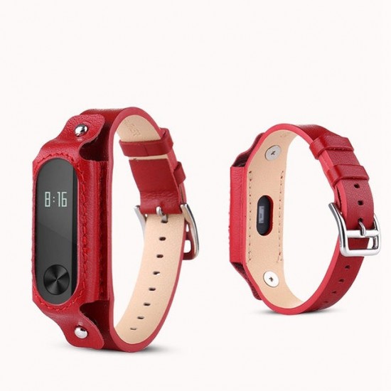 Colorful Leather Replacement Wrist Strap for Xiaomi Miband 2 Wristband