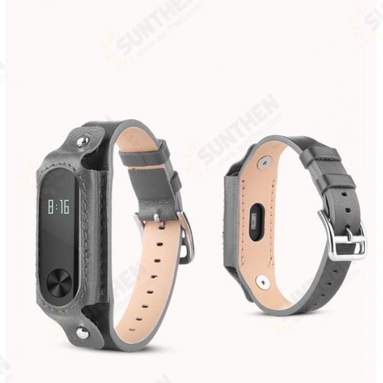 Colorful Leather Replacement Wrist Strap for Xiaomi Miband 2 Wristband