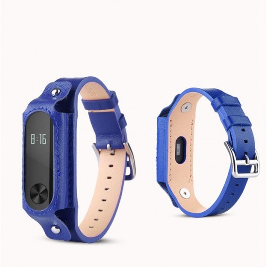 Colorful Leather Replacement Wrist Strap for Xiaomi Miband 2 Wristband