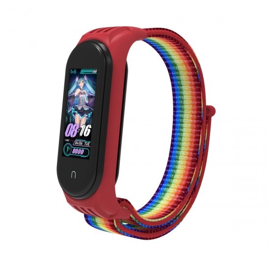 Colorful Nylon Watch Band Watch Strap Replacement for Xiaomi Miband 5 Mi Band 5 / Miband 4 / Miband 3 Non-original