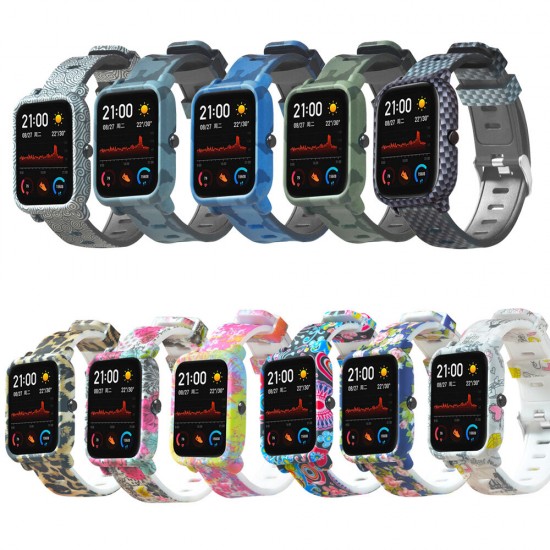 Colorful Silicone Watch Band and Case Cover for Amazfit GTS